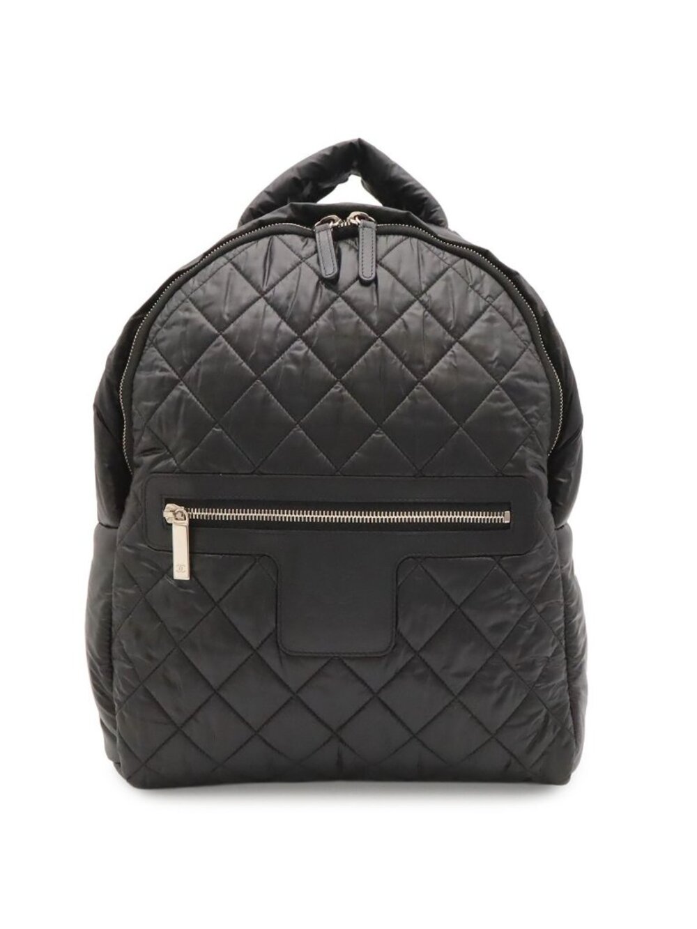 Chanel Coco Cocoon Backpack Quilted Nylon Leather Black Bordeaux